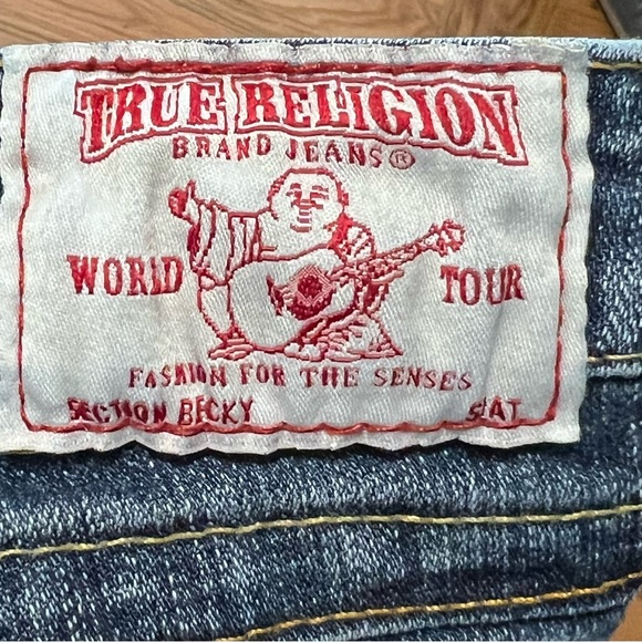 True Religion Women's Dark Blue Flare Jeans - Picture 5 of 8